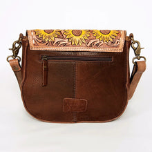 Load image into Gallery viewer, Western Hand Tooled Leather Purse, Leather Crossbody Purse, Genuine Cowhide Leather Purse, Western Style Handbag, Hair On Cowhide Purse
