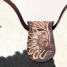 Load image into Gallery viewer, Western Hand Tooled Leather Purse, Hobo Cowhide Purse, Leather Hobo Purse, Conceal Carry Purse, Genuine Cowhide, Western Purse
