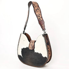 Load image into Gallery viewer, Western Hand Tooled Leather Purse, Hobo Cowhide Purse, Leather Hobo Purse, Conceal Carry Purse, Genuine Cowhide, Western Purse
