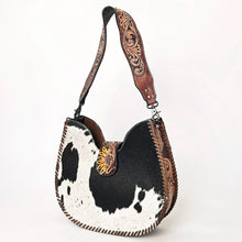 Load image into Gallery viewer, Western Hand Tooled Leather Purse, Hobo Cowhide Purse, Leather Hobo Purse, Conceal Carry Purse, Genuine Cowhide, Western Purse
