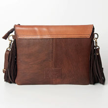 Load image into Gallery viewer, Western Purse, Cowhide Purse, Hand Tooled Leather Purse, Genuine Leather Crossbody Purse, Concealed Carry Purse, Genuine Leather Fringe
