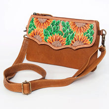 Load image into Gallery viewer, Western Leather Purse, Western Crossbody Purse, Leather Crossbody Purse, Hand Painted handbag, Hand Tooled Crossbody Purse
