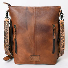 Load image into Gallery viewer, Western Leather Purse, Western Purse, Hand Tooled Leather Crossbody Purse, Genuine Cowhide handbag, leather Fringe Purse
