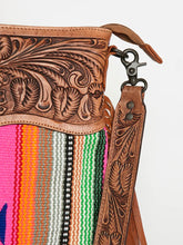 Load image into Gallery viewer, Western Purse, Hand Tooled Leather Purse, Leather Western Crossbody Purse, Cowhide Purse, Genuine Leather Purse, Leather Fringe
