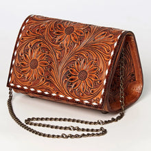 Load image into Gallery viewer, Western Hand Tooled Leather Purse, Leather Crossbody Purse, Messenger Purse, Genuine Leather Purse, Western Crossbody Purse,
