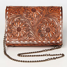 Load image into Gallery viewer, Western Hand Tooled Leather Purse, Leather Crossbody Purse, Messenger Purse, Genuine Leather Purse, Western Crossbody Purse,
