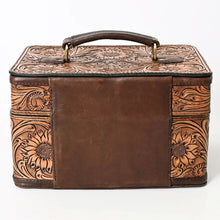 Load image into Gallery viewer, Western Hand Tooled Leather Jewelry Case, Leather Jewelry Holder, Jewelry Safe, Locking Cowhide Jewelry, Tooled Leather, Jewelry Purse
