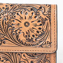 Load image into Gallery viewer, Western Hand Tooled Leather Wallet Purse, Leather Wallet, Genuine Leather Bag, Western Purse, Luxury Wallet, Cowhide Wallet
