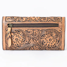 Load image into Gallery viewer, Western Hand Tooled Leather Wallet Purse, Leather Wallet, Genuine Leather Bag, Western Purse, Luxury Wallet, Cowhide Wallet
