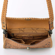 Load image into Gallery viewer, Western Hand Tooled Leather Crossbody Purse, Leather Clutch, Cowhide Purse, Leather Crossbody Handbag, Genuine Leather Purse
