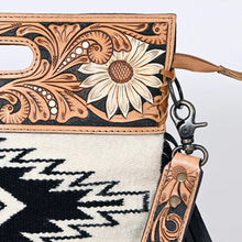 Load image into Gallery viewer, Western Hand Tooled Leather Purse, Concealed Carry Purse, Cowhide Purse, Saddle Blanket, Genuine Cowhide, Leather Fringe
