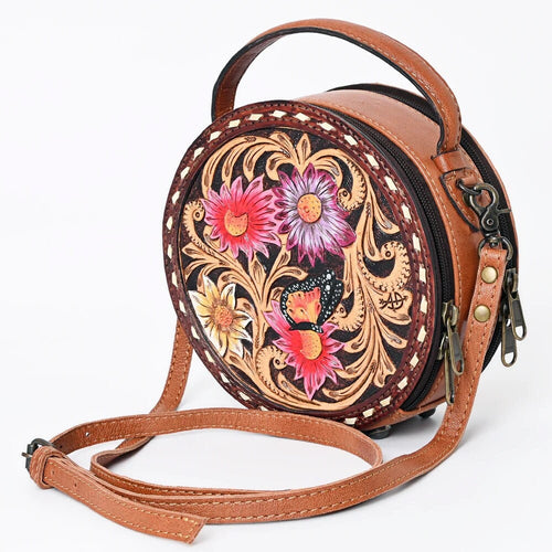 Spring Blooms Western Leather Canteen Purse