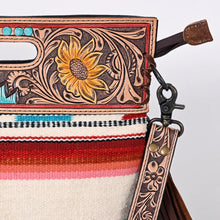 Load image into Gallery viewer, Western Hand Tooled Leather Purse, Concealed Carry Purse, Cowhide Purse, Saddle Blanket, Genuine Cowhide, Leather Fringe
