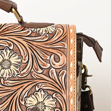 Load image into Gallery viewer, Western Purse, Western Tote Bag, Hand Tooled Leather Purse, Leather Briefcase, Laptop Bag, Hair On Cowhide Purse, Leather Crossbody Purse
