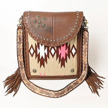 Load image into Gallery viewer, Western Purse, Hand Tooled Leather Purse, Leather Fringe Purse, Leather Western Crossbody Purse, Cowhide Purse, Genuine Leather Purse
