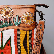 Load image into Gallery viewer, Western Purse, Hand Tooled Leather Purse, Leather Western Crossbody Purse, Cowhide Purse, Genuine Leather Purse, Leather Fringe
