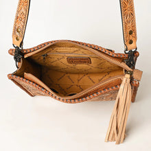 Load image into Gallery viewer, Western Hand Tooled Leather Purse, Western Leather Tote Bag, Genuine Leather Purse, Western Crossbody Purse, Leather Shoulder Bag
