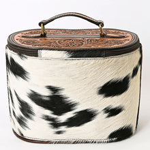 Load image into Gallery viewer, Western Leather Jewelry Case, Hair on Hide Jewelry Box, Jewelry Box Safe, Leather Make Up Case, Hair On Cowhide Jewelry Holder
