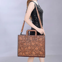 Load image into Gallery viewer, Western Hand Tooled Leather Purse, Western Tote Bag, Genuine Leather Shoulder Bag, Western Crossbody Purse, Genuine Leather Purse
