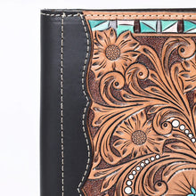 Load image into Gallery viewer, Hand Tooled Leather Portfolio, Leather Padfolio, Leather Legal Pad Portfolio, Leather Legal Pad Notebook, Tooled Leather Portfolio Envelope
