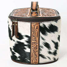 Load image into Gallery viewer, Western Leather Jewelry Case, Hair on Hide Jewelry Box, Jewelry Box Safe, Leather Make Up Case, Hair On Cowhide Jewelry Holder
