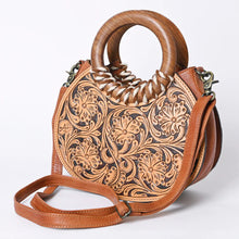 Load image into Gallery viewer, Western Hand Tooled Leather Purse, Western Tote Bag, Genuine Cowhide Leather Purse, Western Leather Crossbody Purse,
