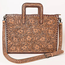 Load image into Gallery viewer, Western Hand Tooled Leather Purse, Western Tote Bag, Genuine Leather Shoulder Bag, Western Crossbody Purse, Genuine Leather Purse
