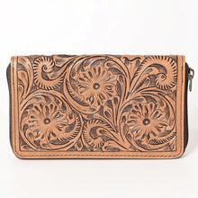 Load image into Gallery viewer, Western Hand Tooled Leather Wallet, Genuine Leather Wallet, Zipper Wallet, Genuine Leather Bag, Western Purse, Luxury Wallet
