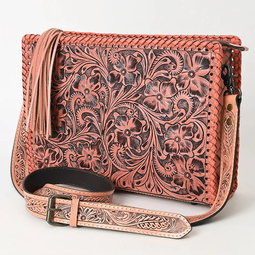 Western Hand Tooled Leather Purse, Western Leather Tote Bag, Painted Leather Purse, Western Crossbody Purse, Leather Shoulder Laptop Bag