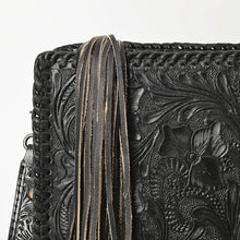 Load image into Gallery viewer, Western Hand Tooled Leather Purse, Western Leather Tote Bag, Black Leather Purse, Western Crossbody Purse, Leather Shoulder Bag, Laptop Bag
