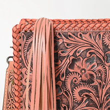 Load image into Gallery viewer, Western Hand Tooled Leather Purse, Western Leather Tote Bag, Painted Leather Purse, Western Crossbody Purse, Leather Shoulder Laptop Bag
